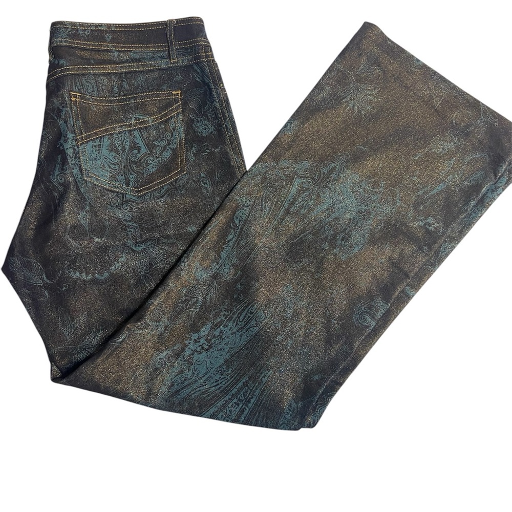 Flared Jeans With Intricate Pattern View 2